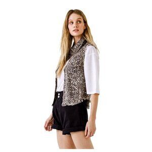 Animal Print Sleeveless Vest With Studded Collar By Endless Rose Size M/L